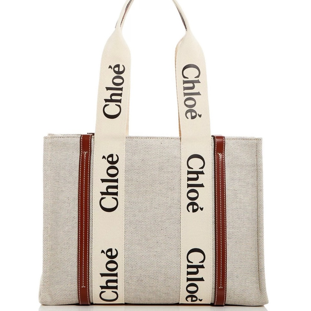 Chloe Cream and Brown Tote Bag